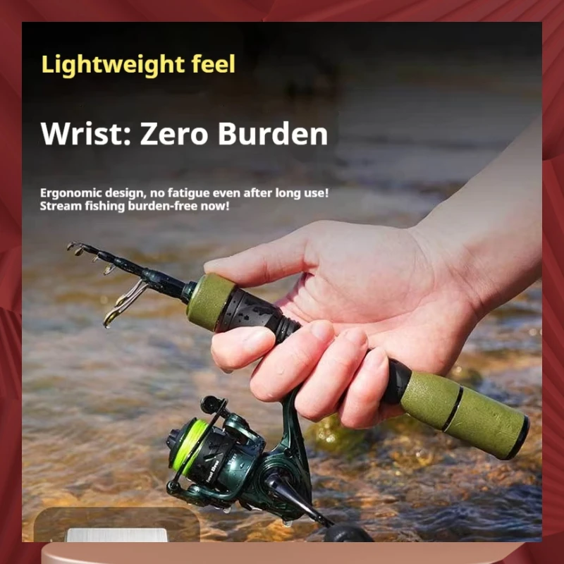Cadence Mini Telescopic Lure Rod Ultra Light Ultra Short Multi Section Portable Stream Fishing Outdoor Travel Backpack Minnow