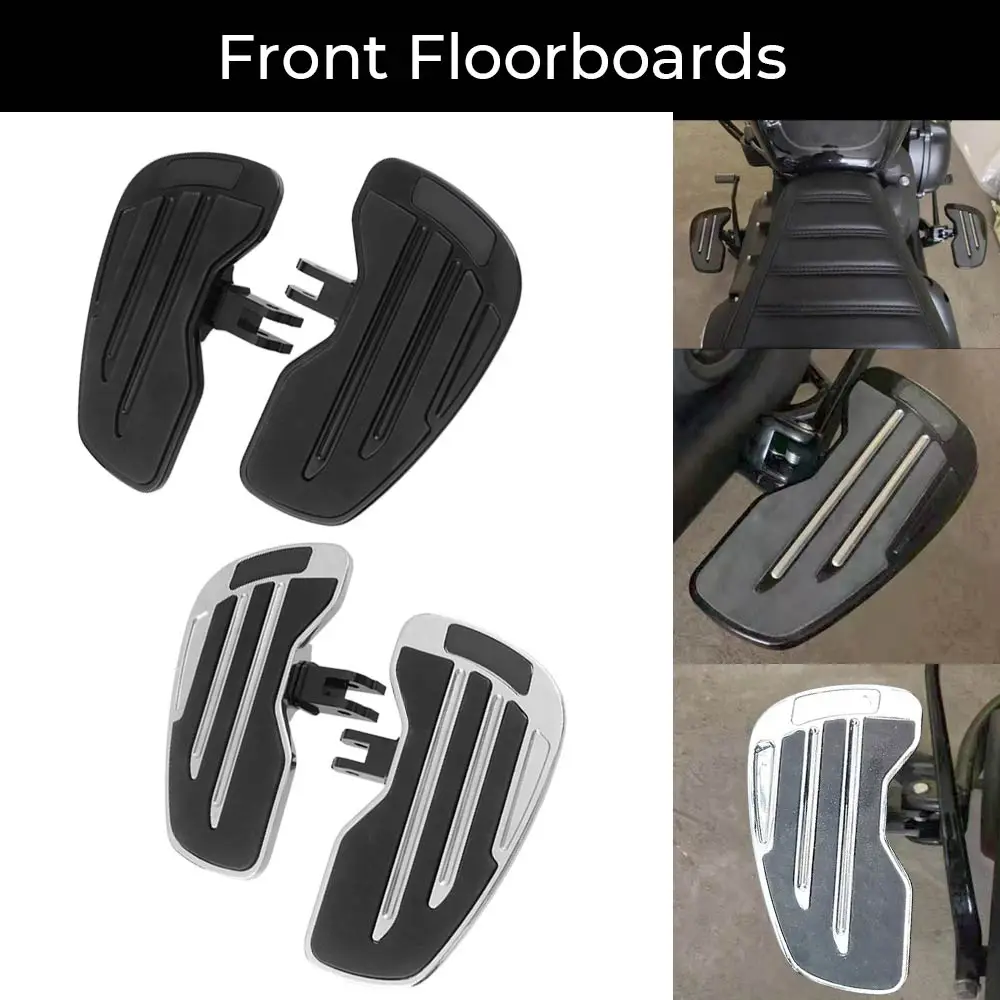 Motorcycle 2PCS Front Driver Floorboards Footrest Black Aluminum Fit For Harley Softail Street Bob 114 FXBBS 2021 2022 2023 2024