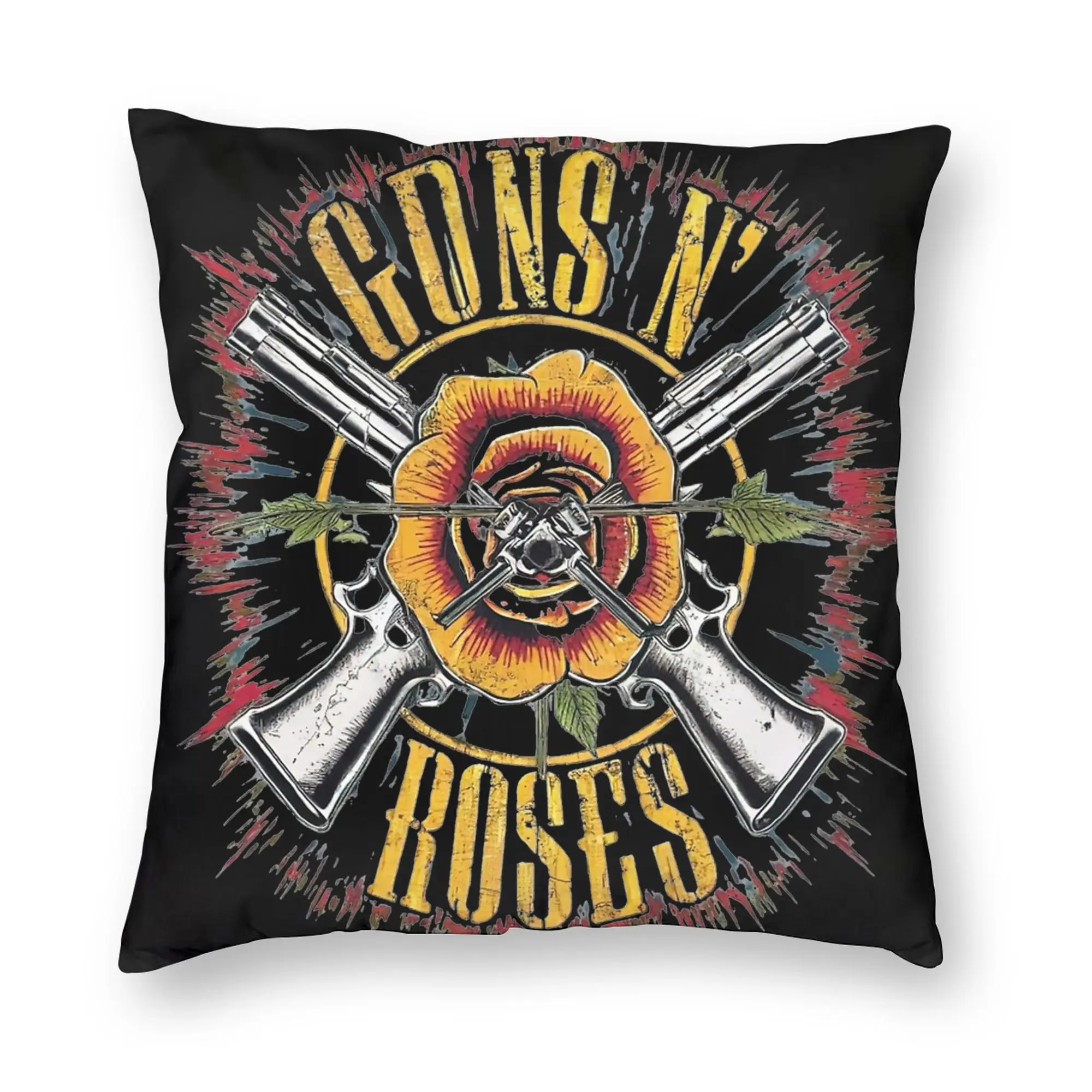 Rock Music Band G-Guns N Roses Pillowcase Printing Polyester Cushion Cover Gift  Throw Pillow Case Cover Bed Zippered 45*45cm
