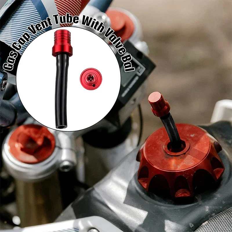 Motorcycle Gas Fuel Cap Single Way Valves Vent Breather Hoses Tubes Universal Motocross ATV Tanks Bike Fuel Tank Breather Pipe