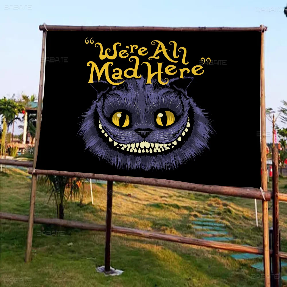 We' Re All Mad Here Advanced Printing Commercial Advertising Flag Company Party Banner