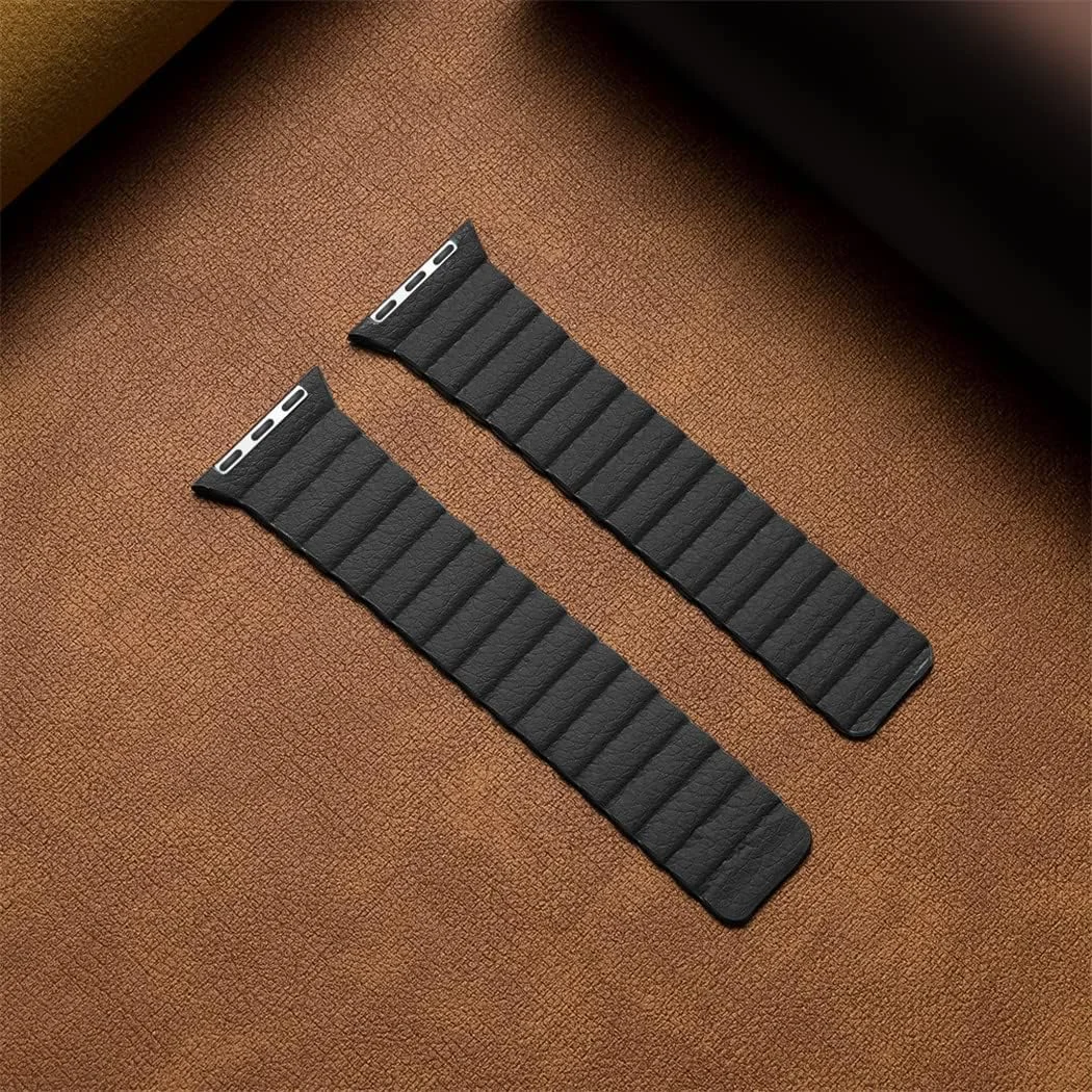 Leather Strap for Apple Watch band 45mm 41mm 49mm 44mm 40mm 42mm Magnetic bracelet correa iwatch Series 9 8 7 3 4 5 6 ultra se 2