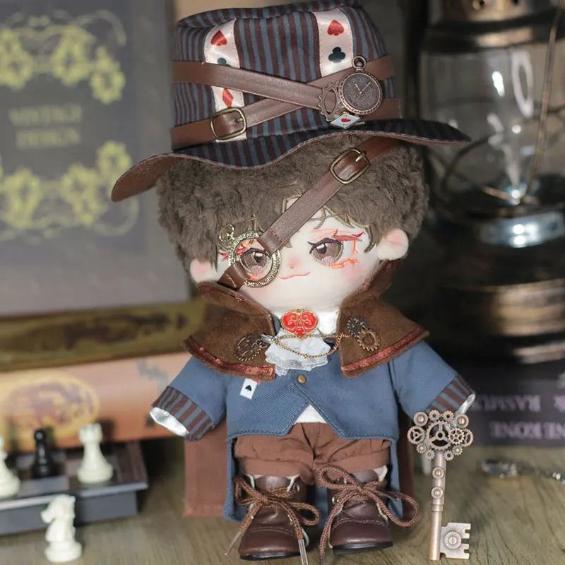 20 cm Plüschtier Puppe Steampunk Gentleman Elegantes Kleid Uhr Hut Retro Umhang Pflaumenblüte Jacke Set Männlich Weiblich Geburtstagsgeschenke