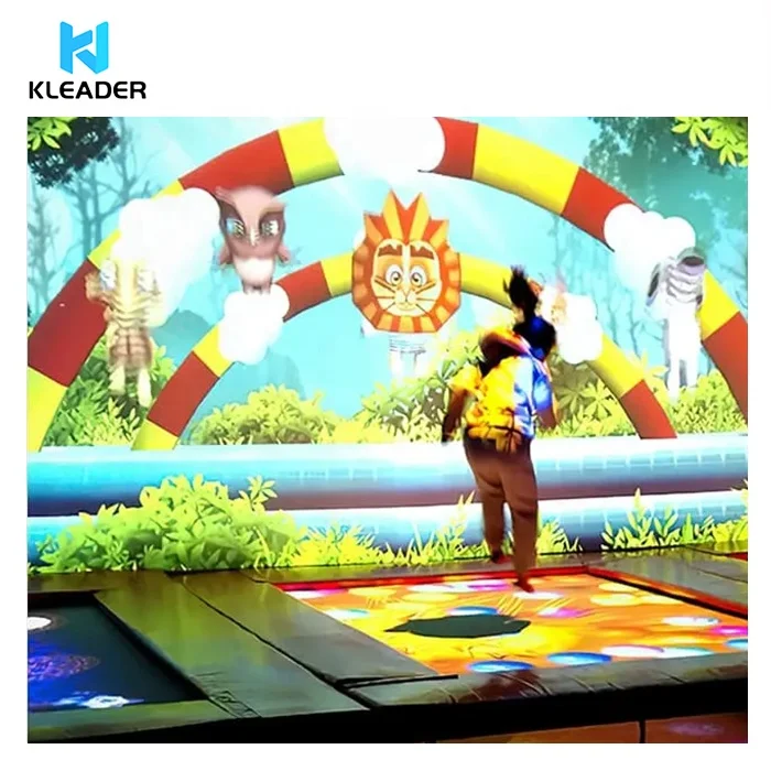 Ar Interactive Trampoline Games Wall Projector Virtual Projection Kinect Games For Kids Gaming Touchless Indoor Equipment