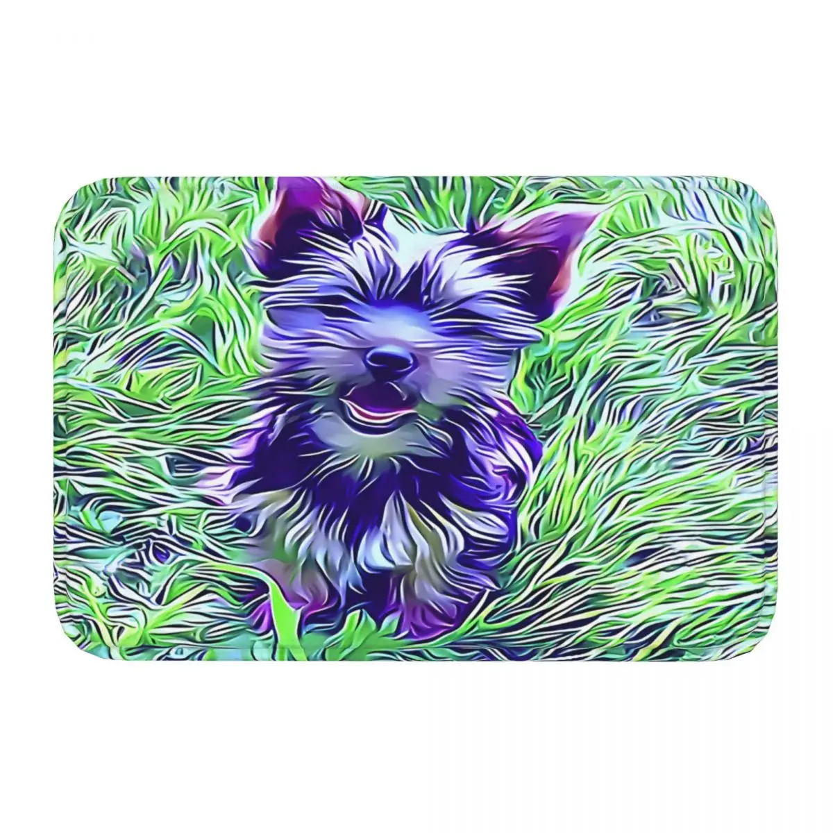 Yorkshire Terrier Non-slip Doormat Bath Mat Black Floor Carpet Entrance Door Rug Home Decorative