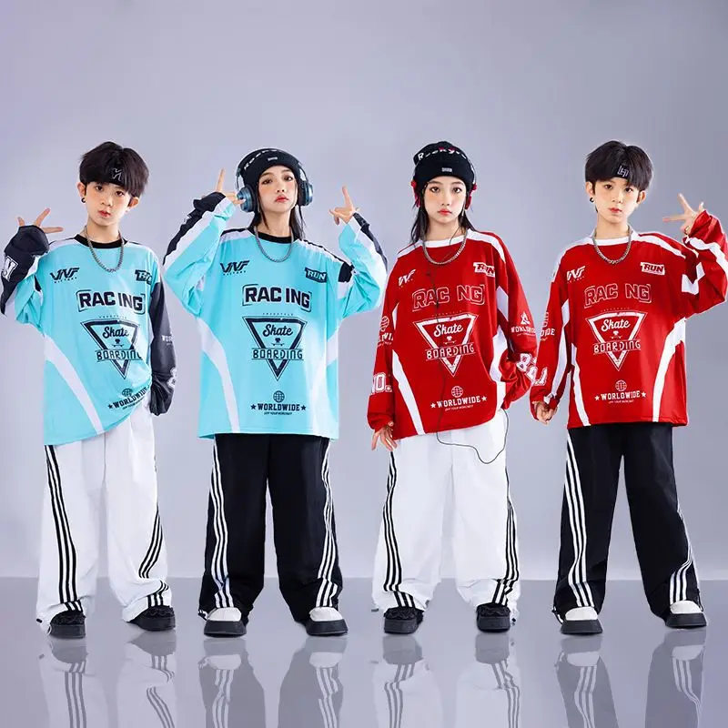 Children Performance Costumes Hip Hop Boys Trendy Performance Costumes Fashion Student Sports Day Class Uniforms