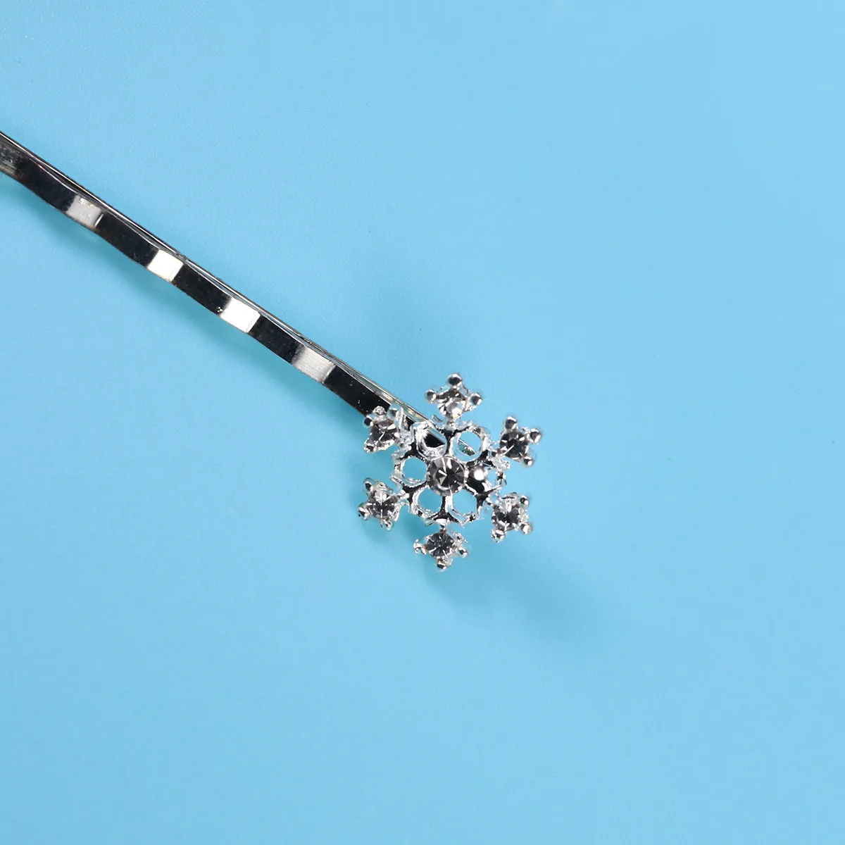 12Pcs Elegant Snowflake Hair Clips Women Alloy Rhinestone Hairpins Bridal Prom Party Hair Barrettes Winter Formal Daily Wear