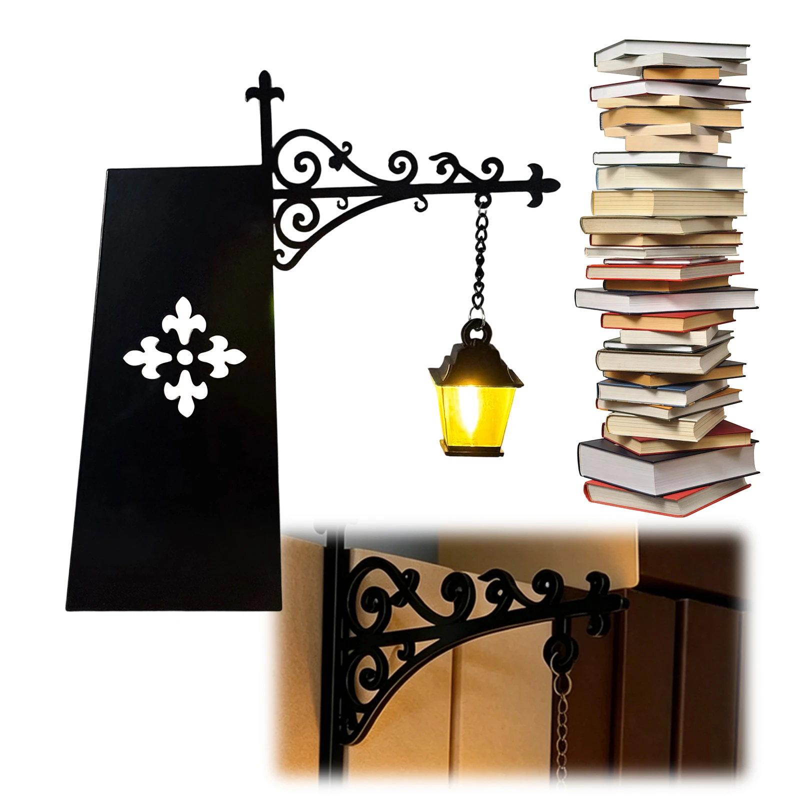 Decorative Bookshelf Light Warm Glow & Easy Placement Miniature Shelf Light Fantasy Design & Versatile for Bookworms