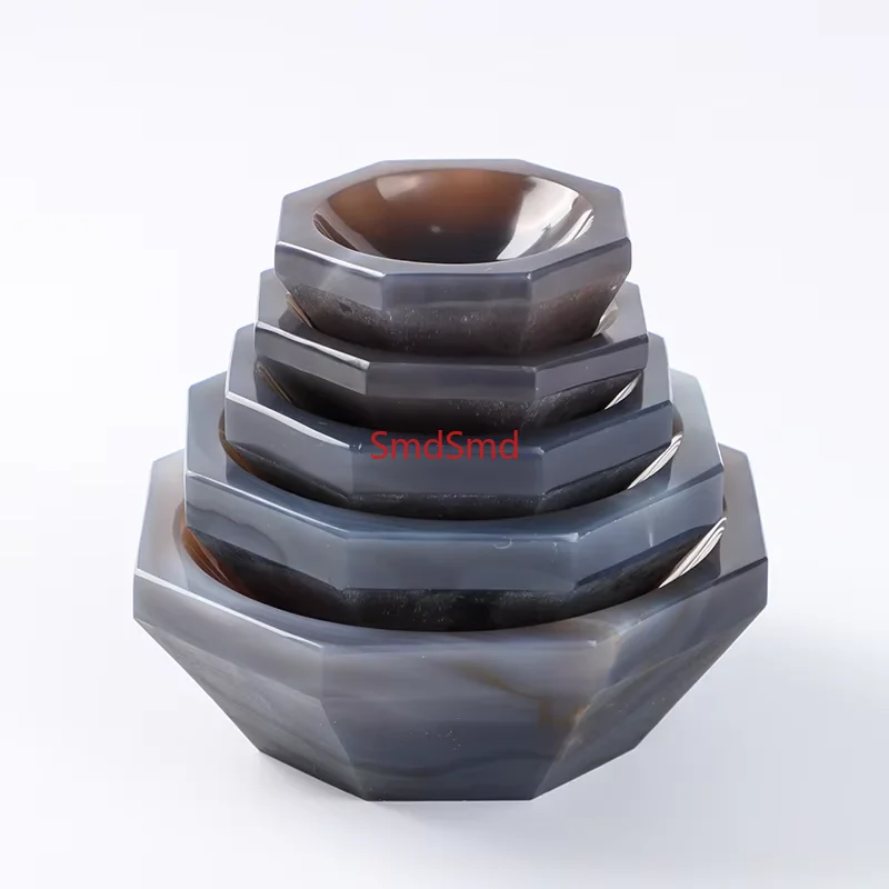 Agate Mortar Grade A Natural Agate Bowl with Pestle use for Laboratory Grinding Inner Diameter 30 50 70 100 120 130 mm