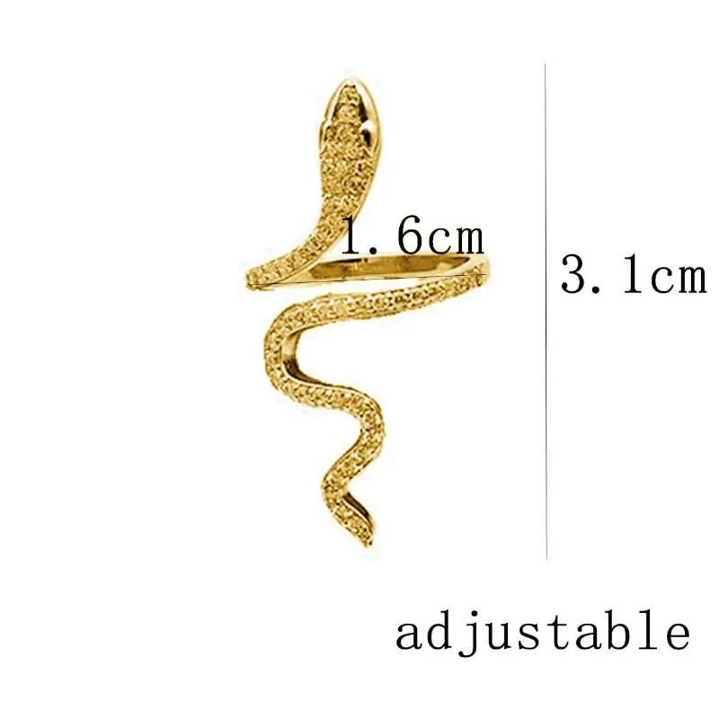 Fashionable Winding Snake with Adjustable Opening Ring, Cool and Unique Niche Design, Index Finger Ring