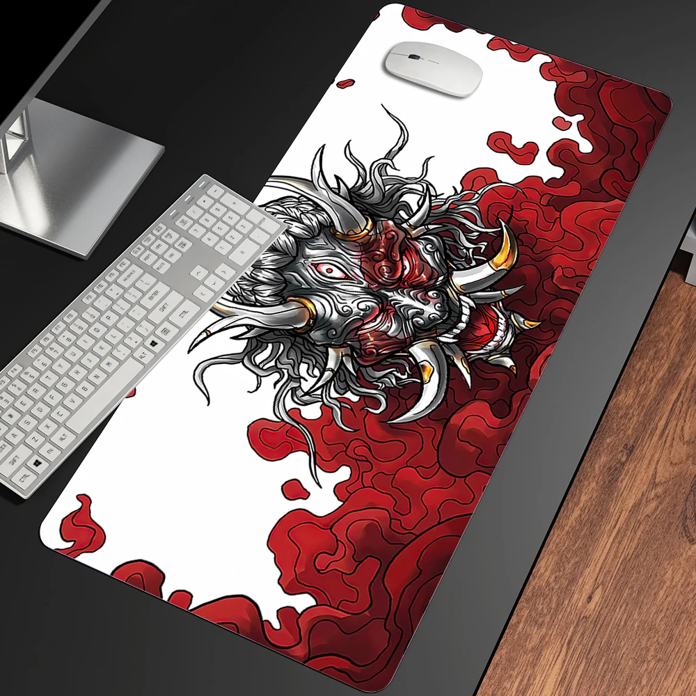 

Japanese Samurai Mousepad 80X30cm Desk Protector Pad on The Table Computer Mat Wave Map XXL Extended Deskmat Office Carpet