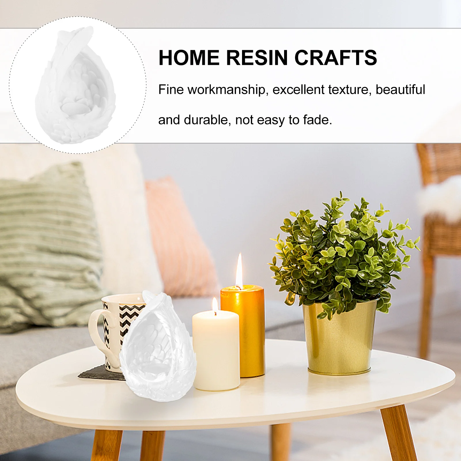 

1Pcs Crystal-Ball Storage Base Resin Angel Wing Sculpture Practical Stand Desktop Decor Unique Gift Crystal-Ball Stand