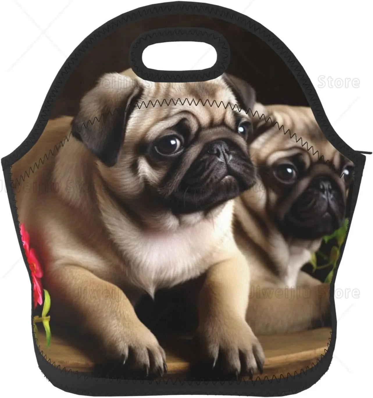 

Сумка для обеда Puppys Pug для женщин, изолированные сумки-тоут, многоразовая коробка для завтрака для мужчин, герметичный контейнер-холодильник, легкая подготовка еды