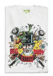 Men'S Ed Roth Rat Fink Big Daddy Rules White Cotton T-Shirt M-3Xl Front Logo