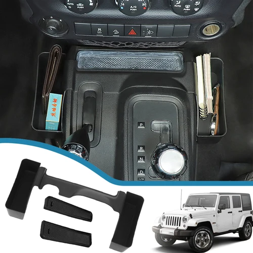 Caja de almacenamiento lateral para cambio de marchas de coche, contenedor organizador de remolque y orden para Jeep Wrangler JK 2011-2017, accesorios interiores