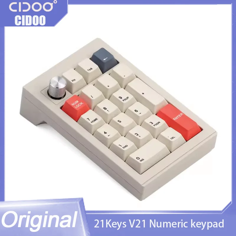 

Cidoo V21 Mini Numeric Keyboard 21 Keys Usb Bluetooth 2.4G Wireless Three Modes Pad RGB Mechanical Keyboard Computer Accessories