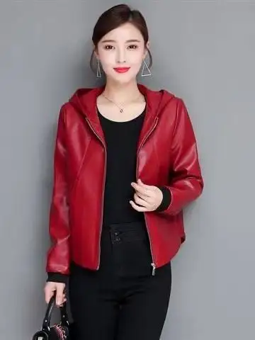 Jaet de motard en cuir véritable pour femme, ample, automne-hiver, manteau coréen Sle, en peau de mouton, Long, fermeture éclair, Design