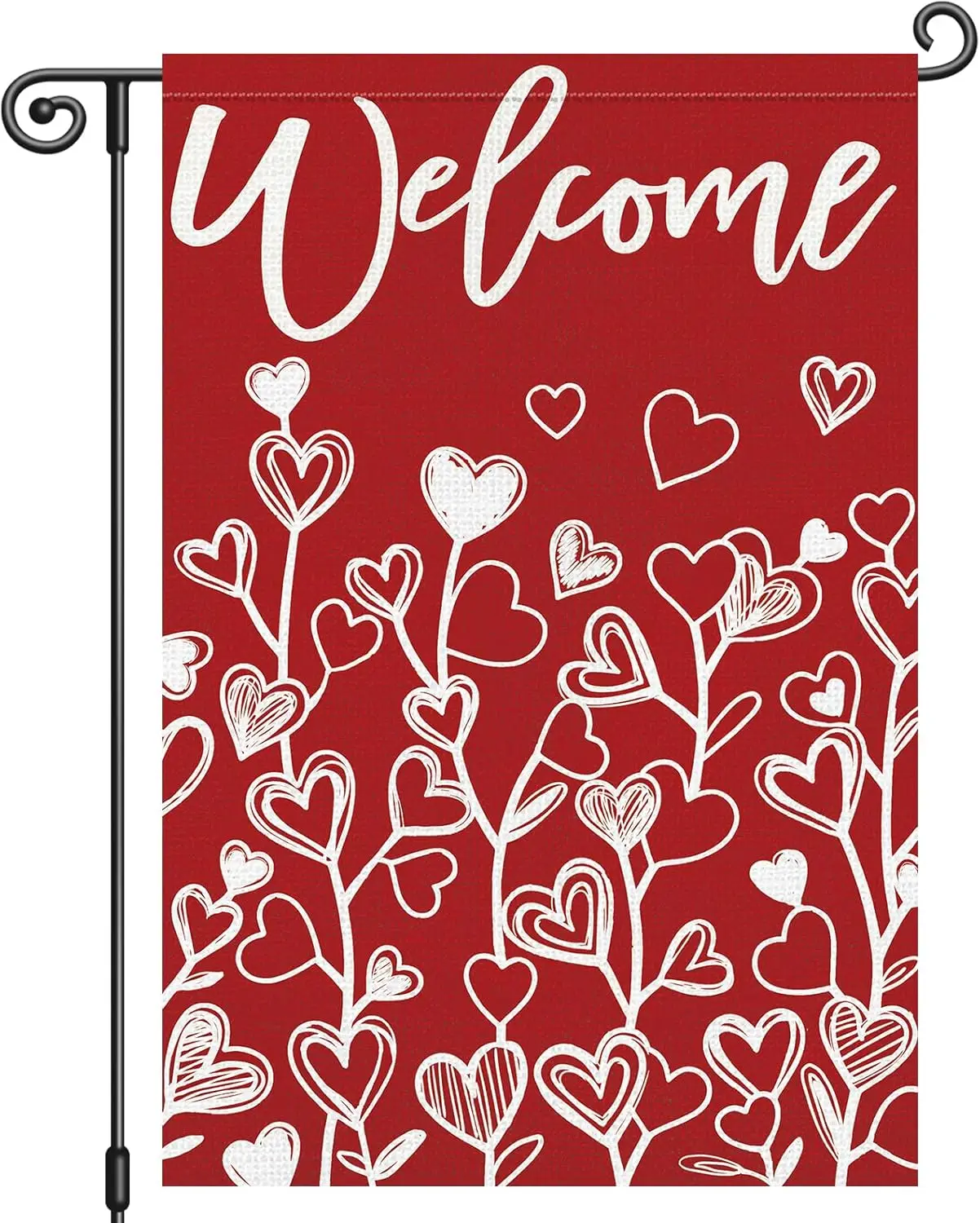Louise Maelys Love Heart Garden Flag Happy Valentine's Day 12x18 Inch Double Sided Welcome Floral Small Burlap Spring Ho UUL EEZ