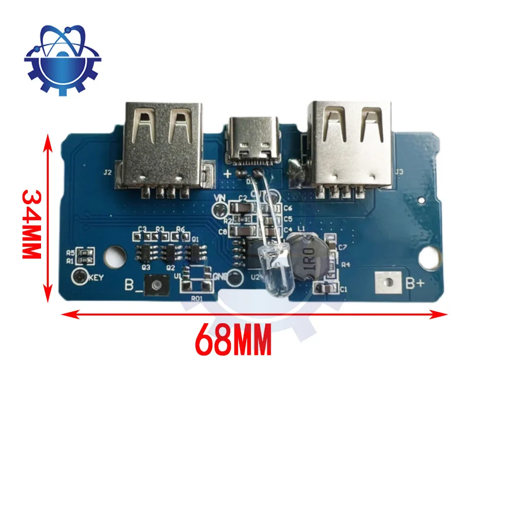18650 Mobile Power Charger Module 5V2A Battery Indicator TYPE-C/USB Interface DIY Protection Motherboard Circuit Board