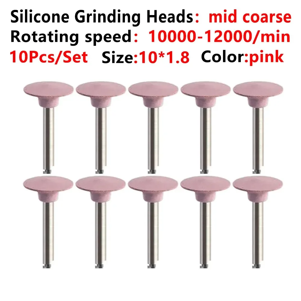 10pcs/pack Dental Silicone Grinding Heads Teeth Polisher for Low-speed Machine Polishing Dental Tools Dentistry Lab