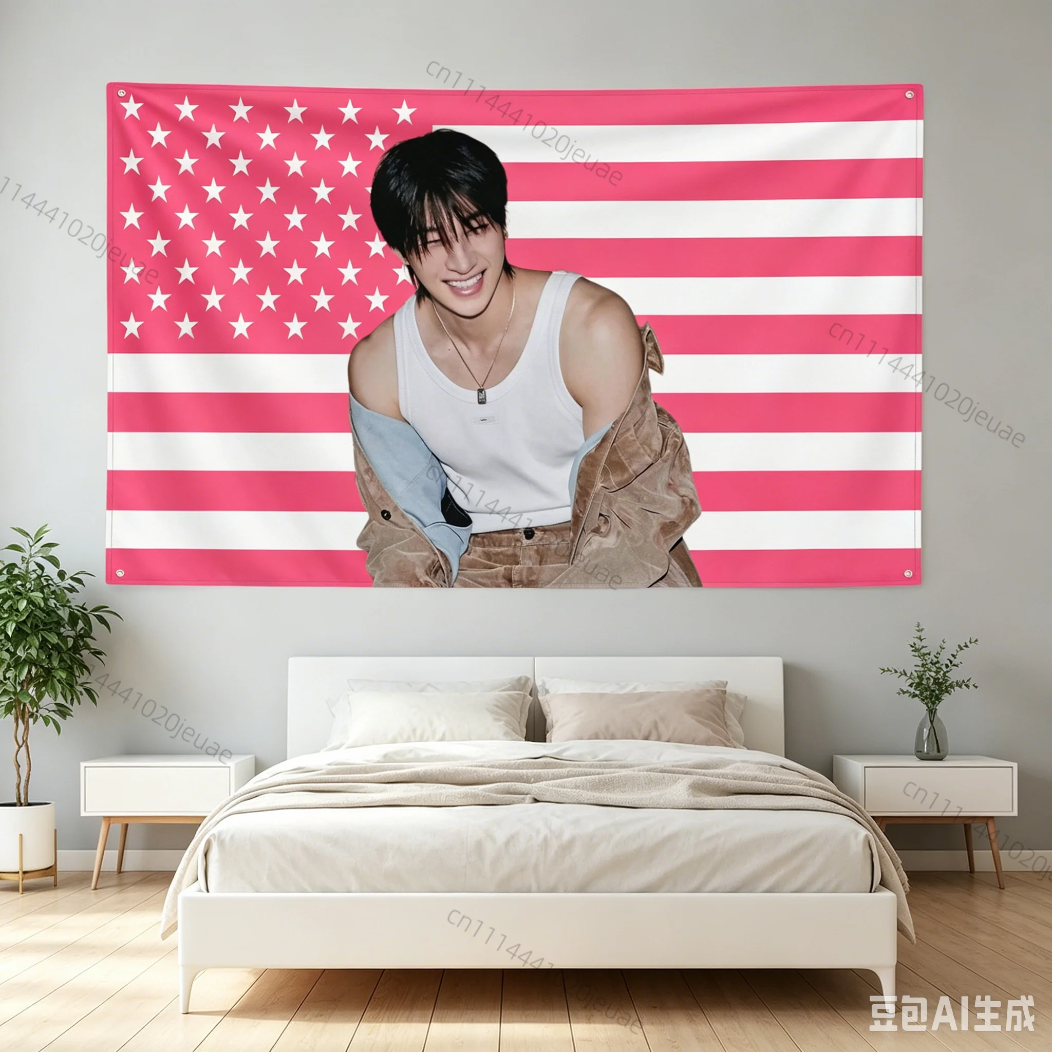 Creative Poster Tapestry Pink USA B-Bang Flags C-Chan Wall Tapestries Bedroom Wall Art Decor Background Cloth Fans Banner Gifts
