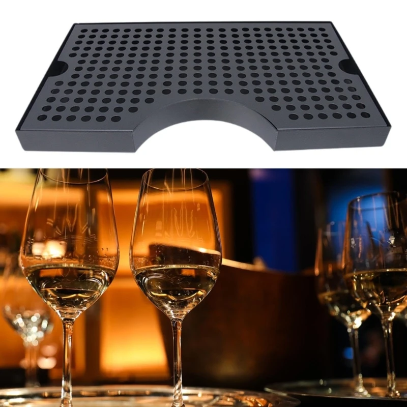 

Drip Tray Unique Notched Stainless Steel Drainage Type Plate Leak Proof Wine Accessory Kitchen Countertops Decoration