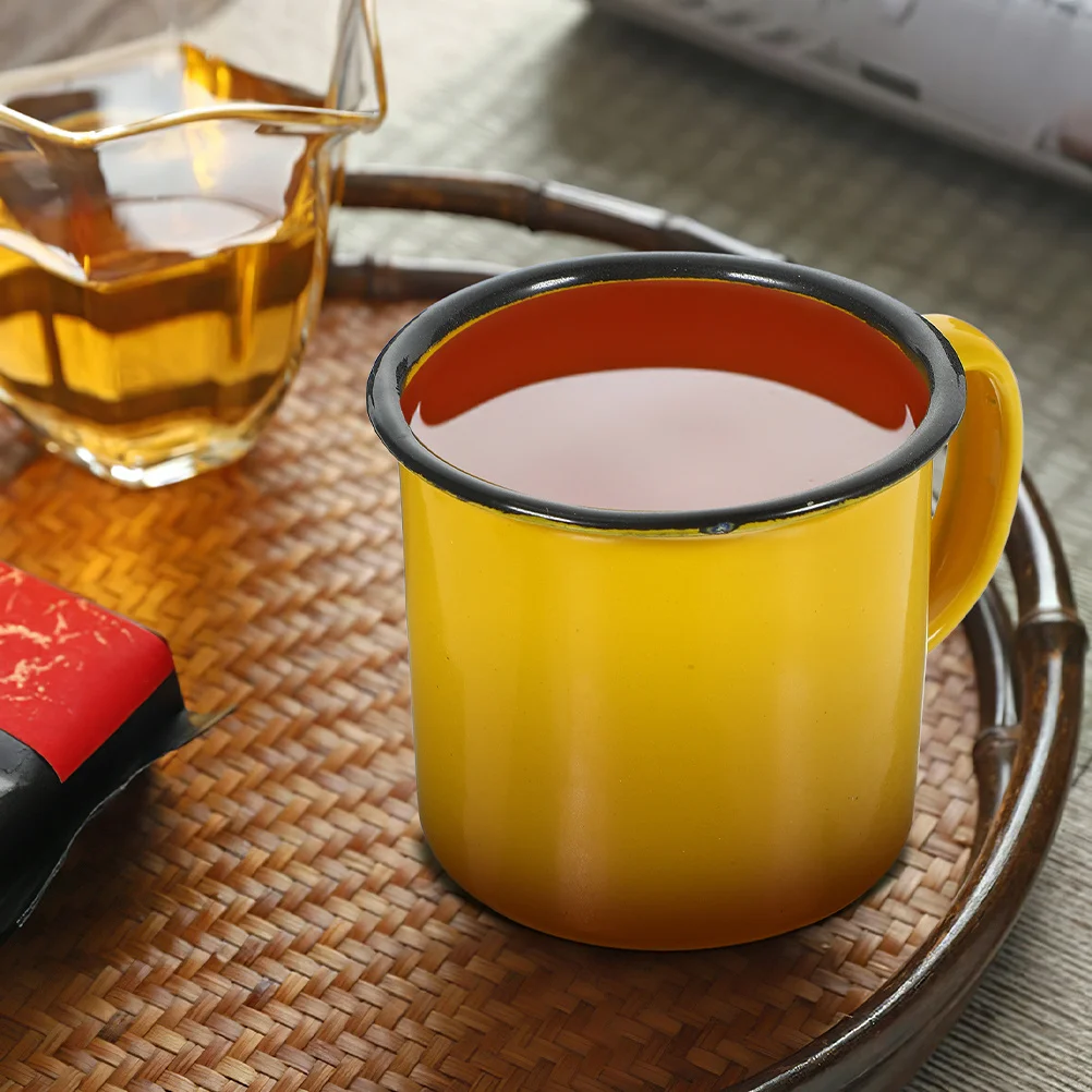 

4pcs Enamel Mugs Retro Vintage Drinking Cups Portable Camping Coffee Tea Soup Beer Mug For Outdoor Indoor Picnic