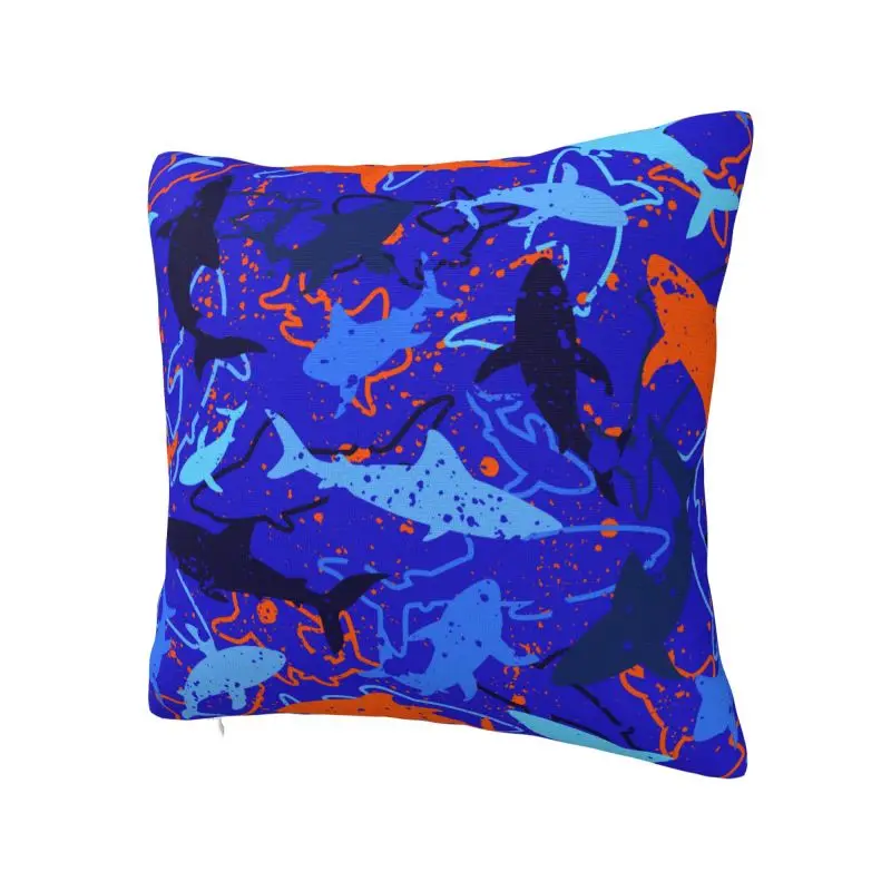 Fashion Ocean Animal Shark Cushion Covers 50x50cm Polyester Throw Pillow Case for Sofa Square Pillowcase Bedroom Decoration