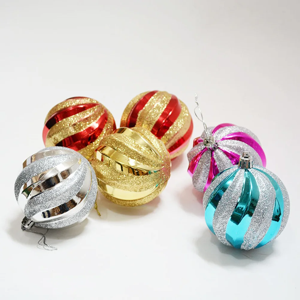 

12 Pcs Christmas Decorations 2024 Tree Topper Balls for Star Candlesticks New Year Ornaments Hanging Xmas Glitter Pendant