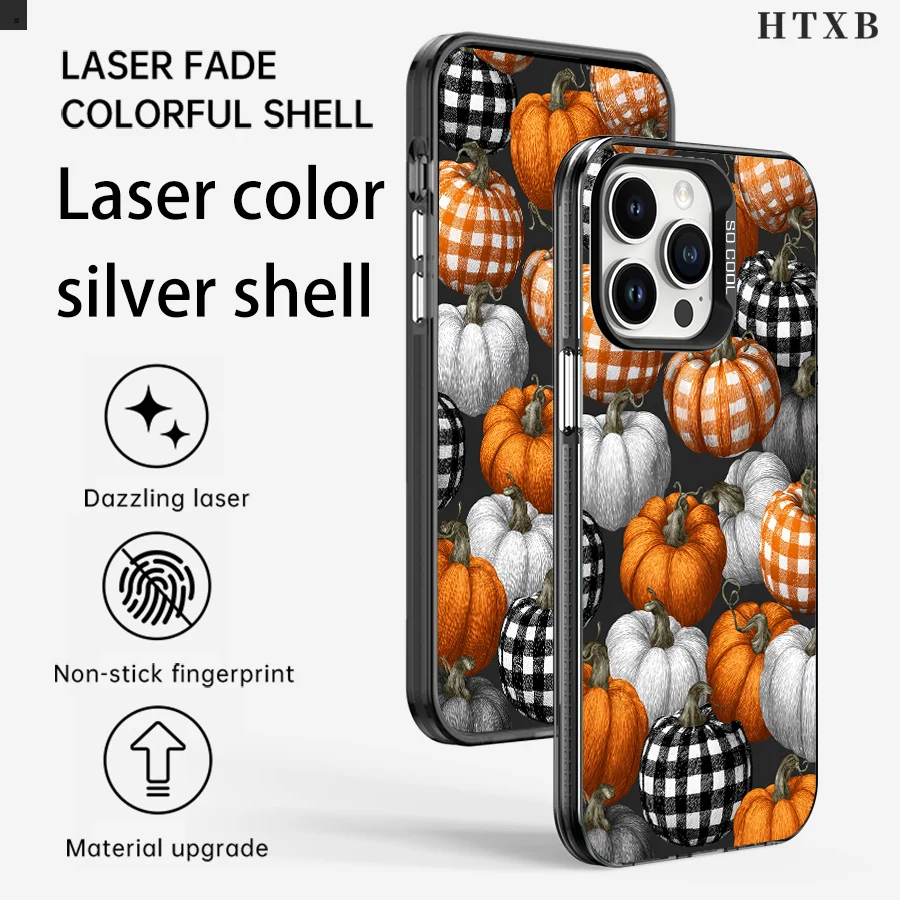 컬러풀 체크 무늬 호박 아이폰 케이스 (아이폰 17 ~ 11 프로 맥스 플러스)