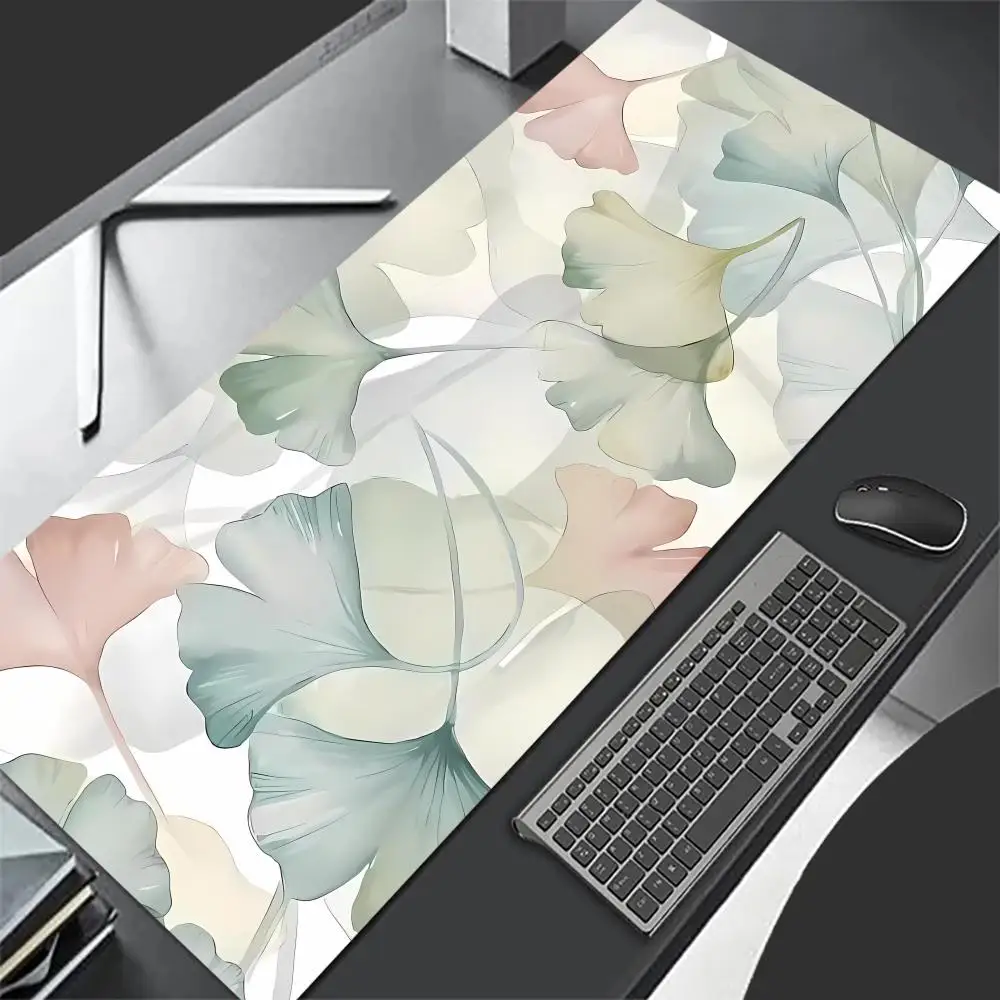 

Коврик для мыши Ginkgo Biloba, большой коврик для компьютерной офисной игровой настольный коврик, новые резиновые противоскользящие коврики для клавиатуры с прошитыми краями XXL, длинные настольные коврики