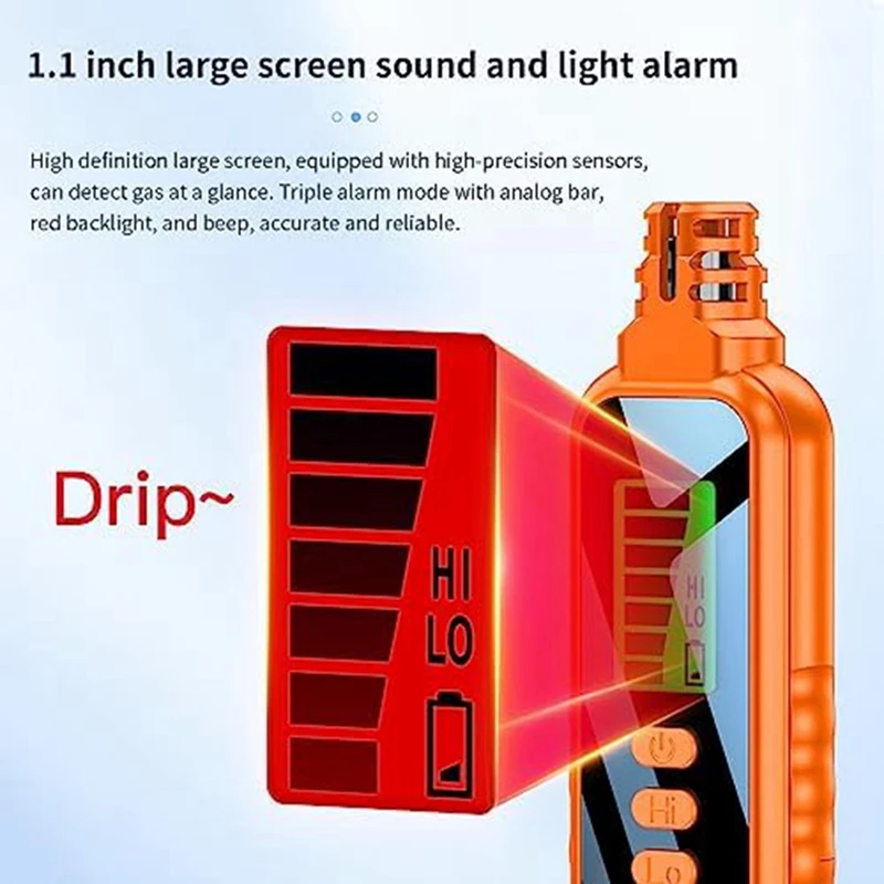 1 PCS Portable Natural Gas Detector Alarm Sound Methane Hexane With LCD Screen 2 AAA Batteries For Home A