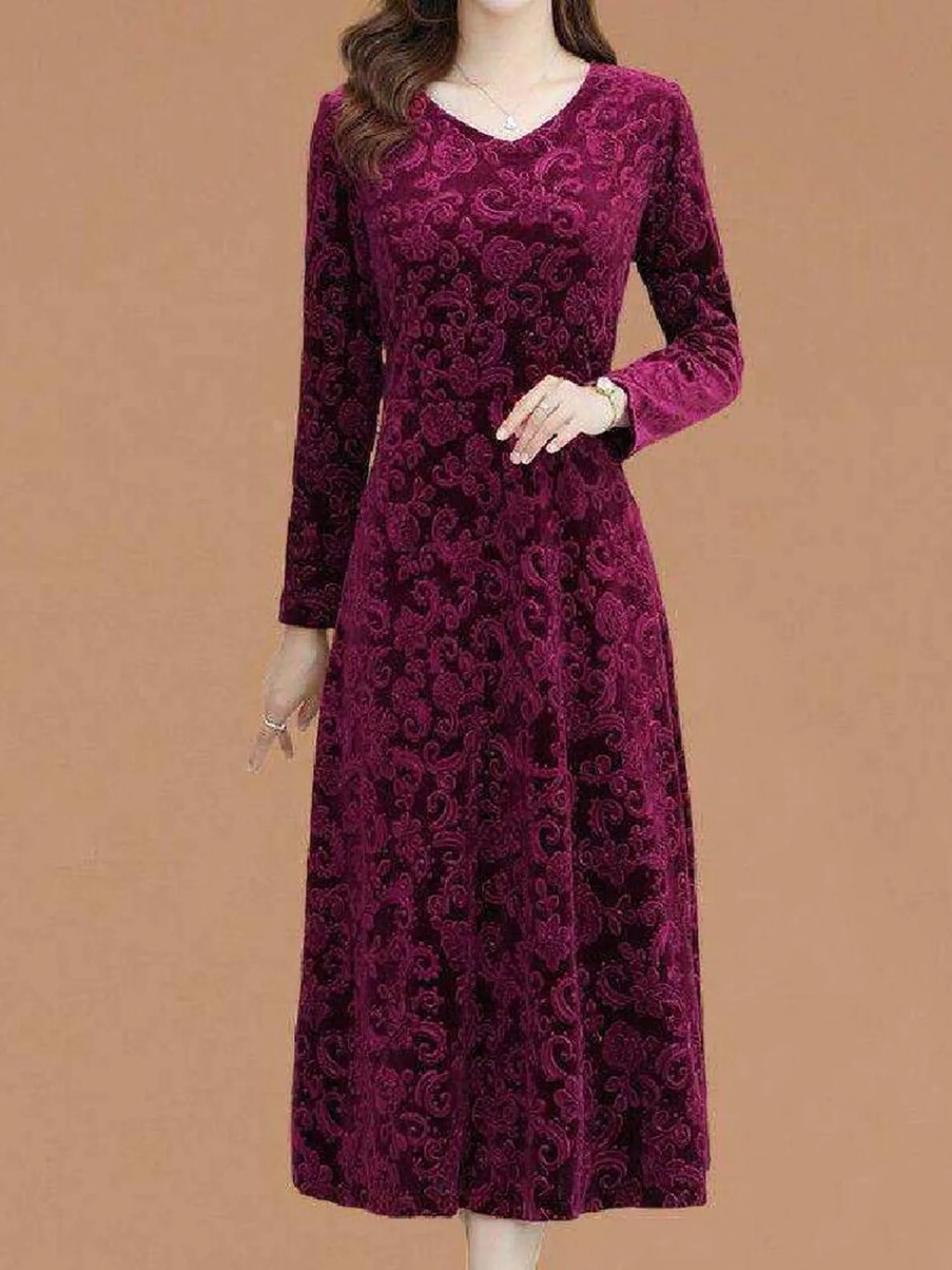 autumn-midlife-floral-embroidery-long-sve-dr-slimming-base-layer-mommy-ket-handkerchief-ele-faionable-dr