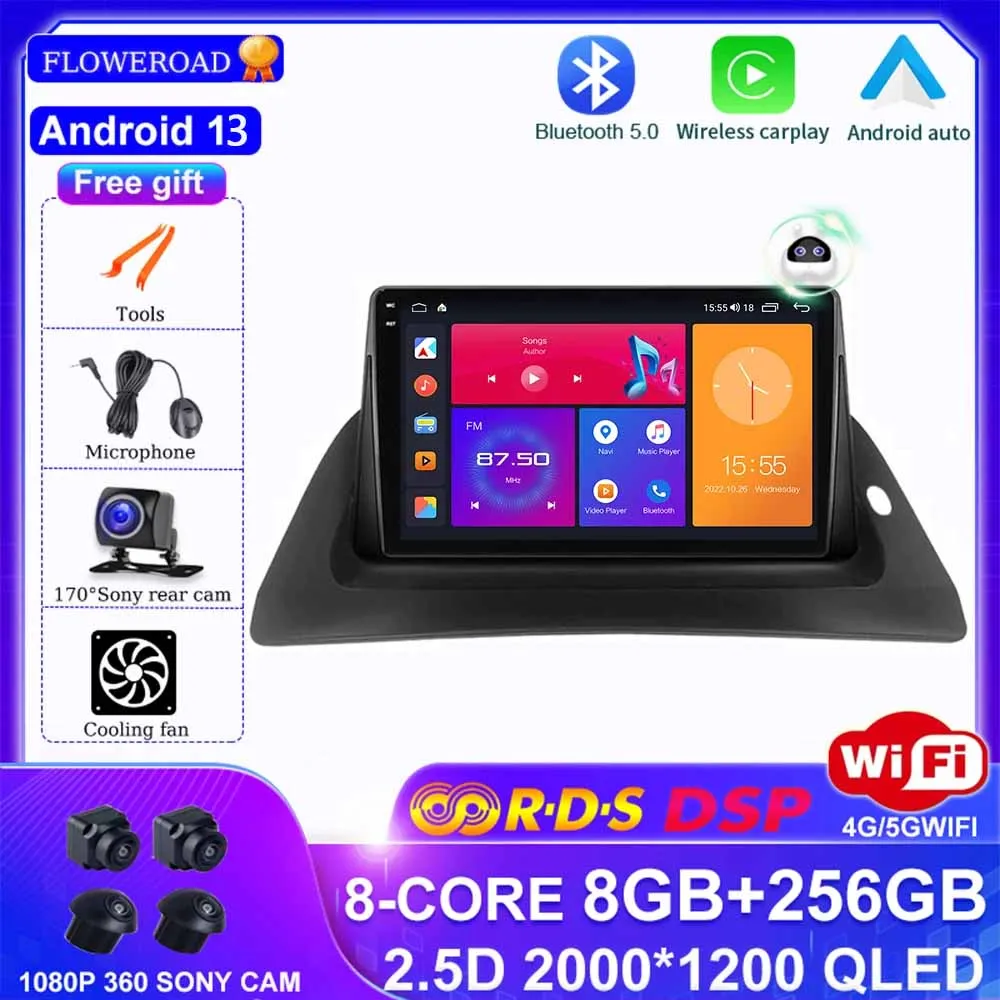 

Android 13 For Renault kangoo 2015 - 2018 Car Radio Multimedia Video Player Navigation GPS BT DSP Carplay Auto No 2din 2 din dvd