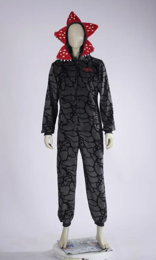 Erwachsene Kinder Herbst Winter Verdickter Cannibal Flower Demogorgon Cosplay Kostüm Bequemer Flanell-Stoff Pyjama Halloween-Anzug