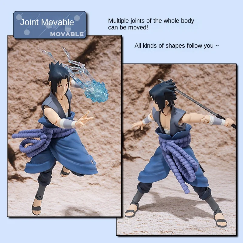 Japan Bandai SHF Naruto Sasuke Uchiha, face-changing movable figure toy doll model ornament boy