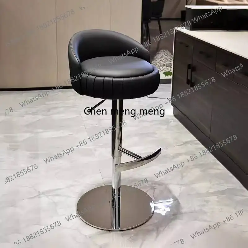 

Italian Luxury High Bar Chair Metal Backrest Design Adjustable Bar Chair Ergonomic Swivel Taburetes Altos Club