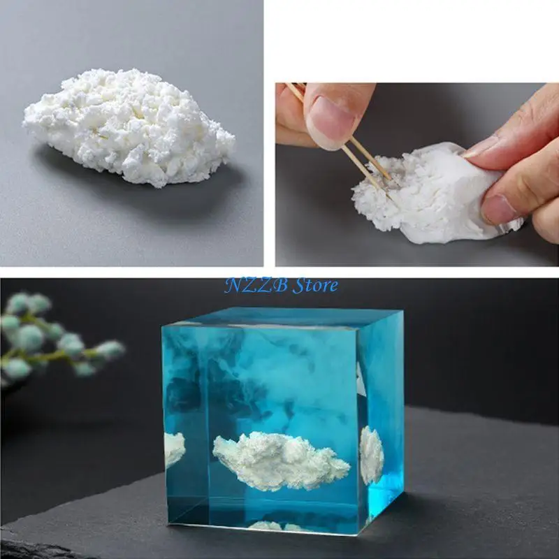 T21F White Cloud Landscapes Resin Mold Fillings Cloud Roll Mud Jewelry Making Fillers