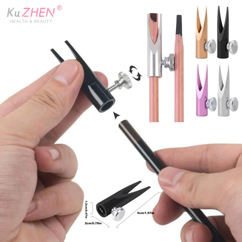 Sacapuntas de lápiz de cejas, herramienta fina con punta para afilar lápiz de cejas, suministro de tatuaje Microblading, accesorios de maquillaje permanente, 1 ud.