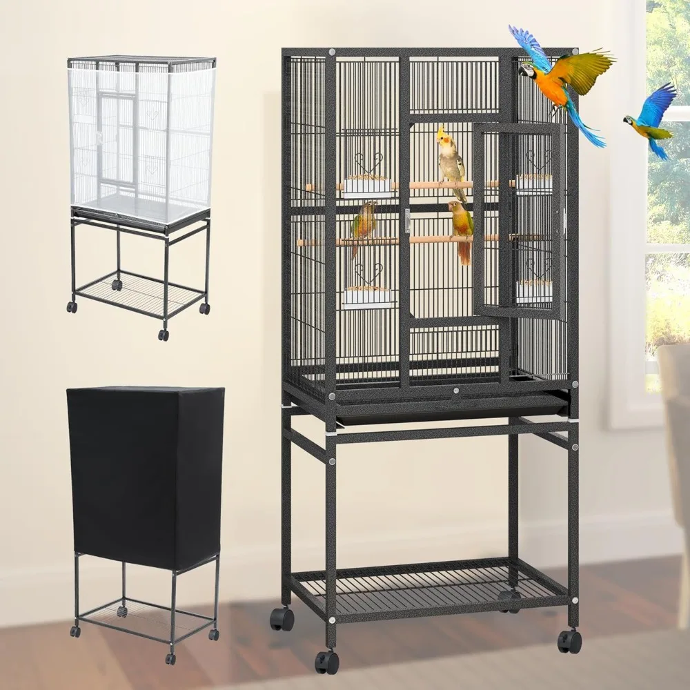 

YINTATECH 53 inches Bird Cage Seed Catcher & Birdcage Cover, Bird Cages for Parakeets, Parrot, Cockatiel, Pigeon, Finch cage