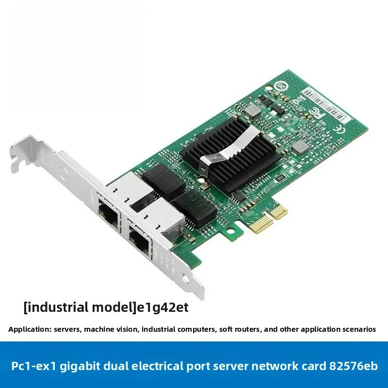 New for Intel 82576 PCI-E X1 Dual Port Gigabit NIC E1G42ET for ROS Soft Route Server