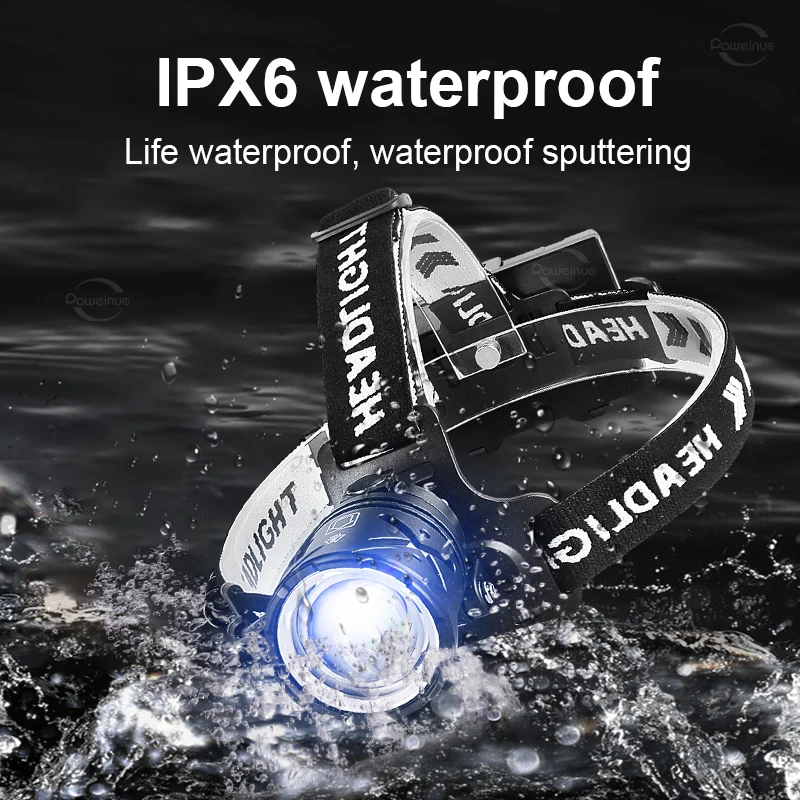 100000LM Most Powerful Headlamp 18650 Rechargeable Head Flashlight Professional Fishing Front Light High Power LED Head Lantern