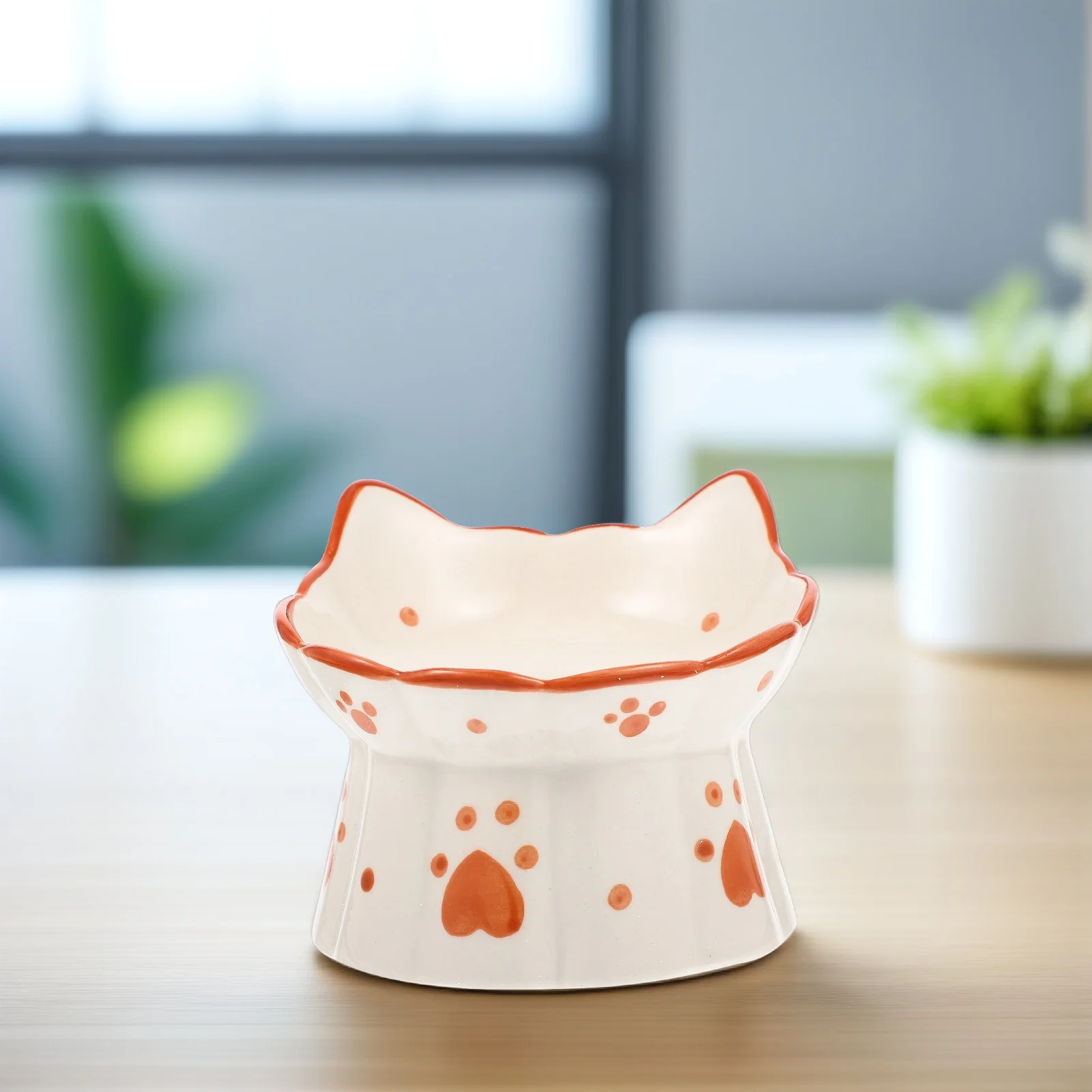 

Elevated Cat Bowl Neck Protection Stable Design Non-Slip Easy Clean Pet Feeding Bowl Home Decor Gift Choice Elevated Cat Bowls