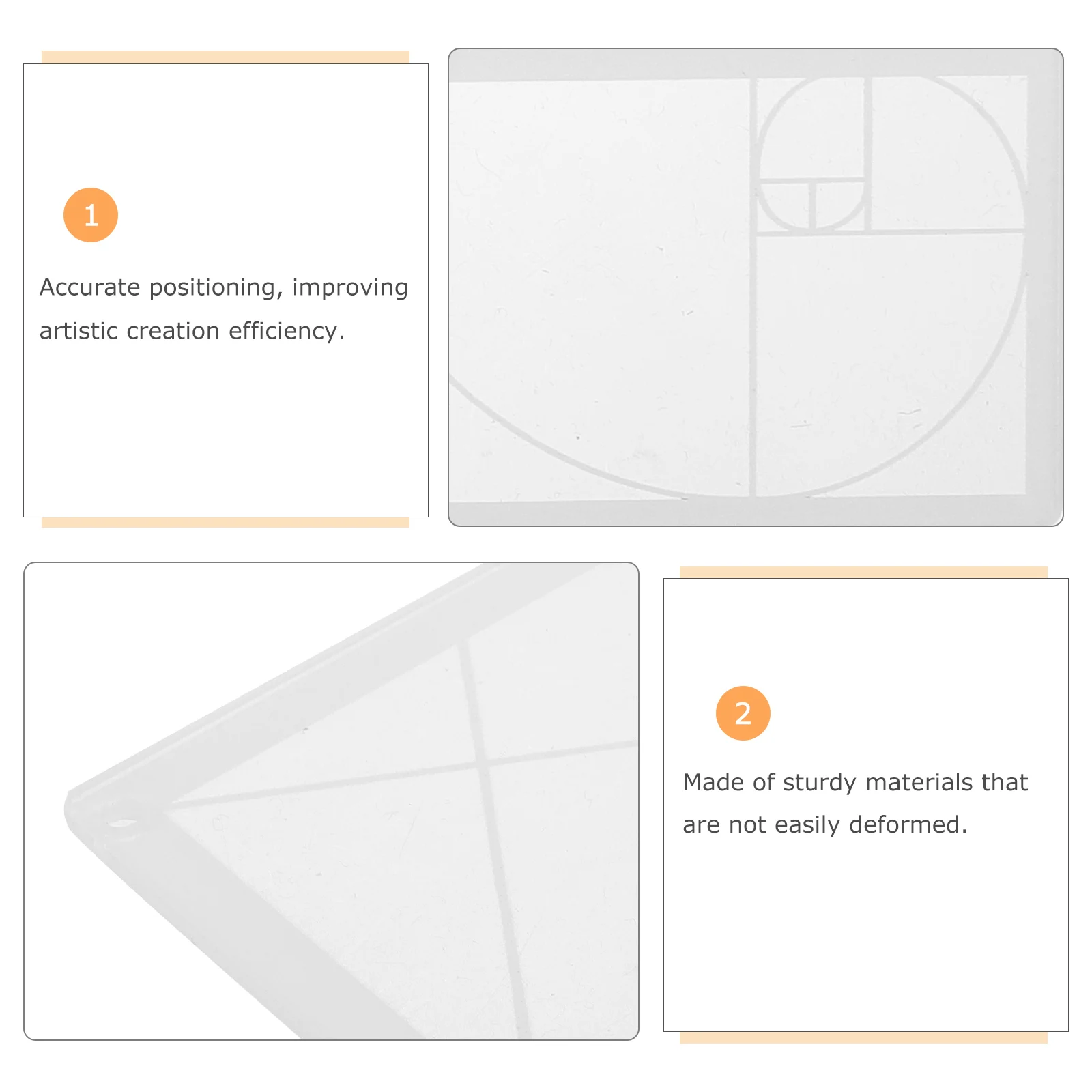 مجموعة واحدة من أدوات التكوين الفنية المسطرة ذات النسبة الذهبية، عدسة الكاميرا الرسم القابلة للتعديل للفنانين المصورين من الأكريليك النسبي #6