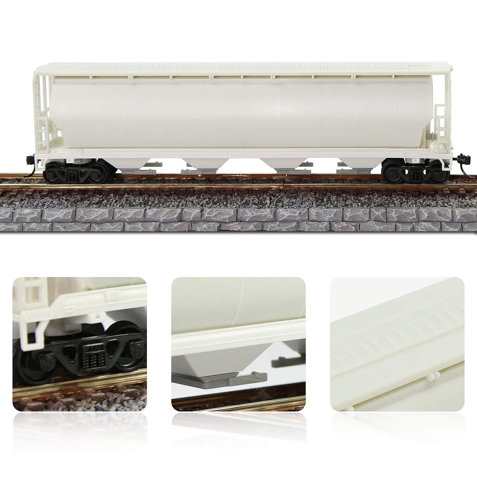 Evemodel 1pc HO Scale 1:87 Blank Unassembled Cylindrical Grain Hopper Model Railway Wagon C8744JJ