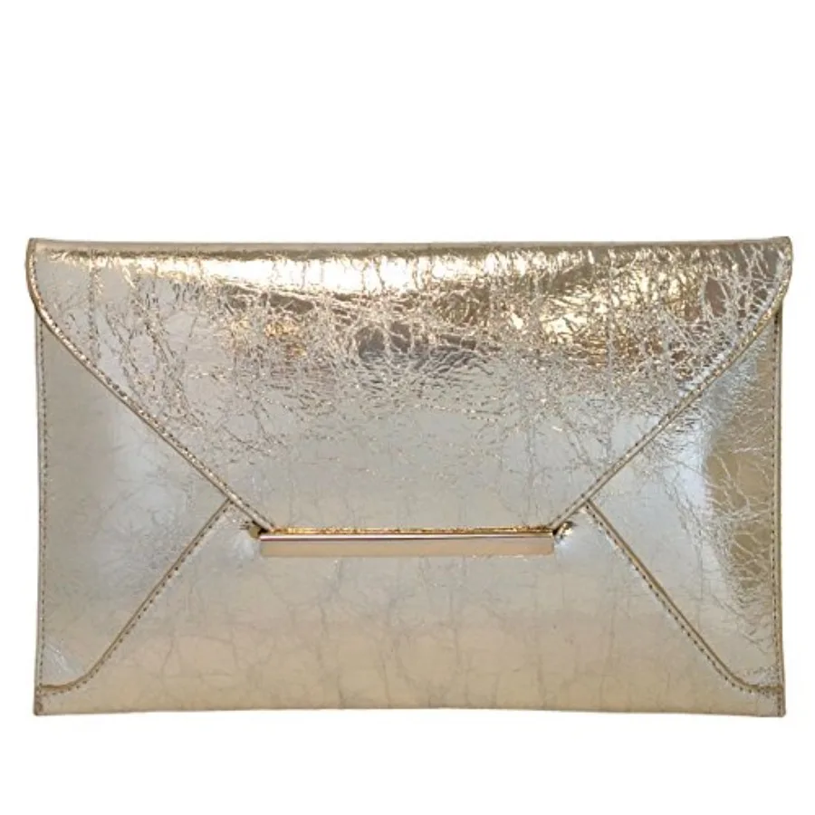 

JNB Crushed Metallic Envelope Clutch