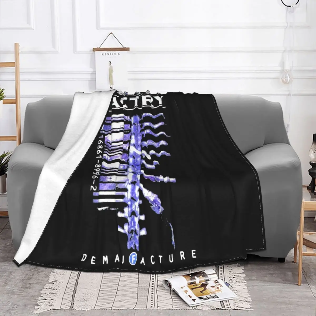 Fear Factory Demanufacture Album New Official Pattern Unisex Cartoon Character Spring Present Throw Blanket