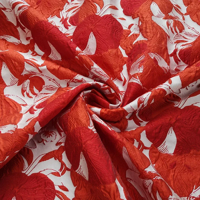 

Yarn Dyed Brocade Jacquard Fabric Spring Summer European Style Fresh Small Fragrant Puffy Skirt Clothing Design Cloth Fashion