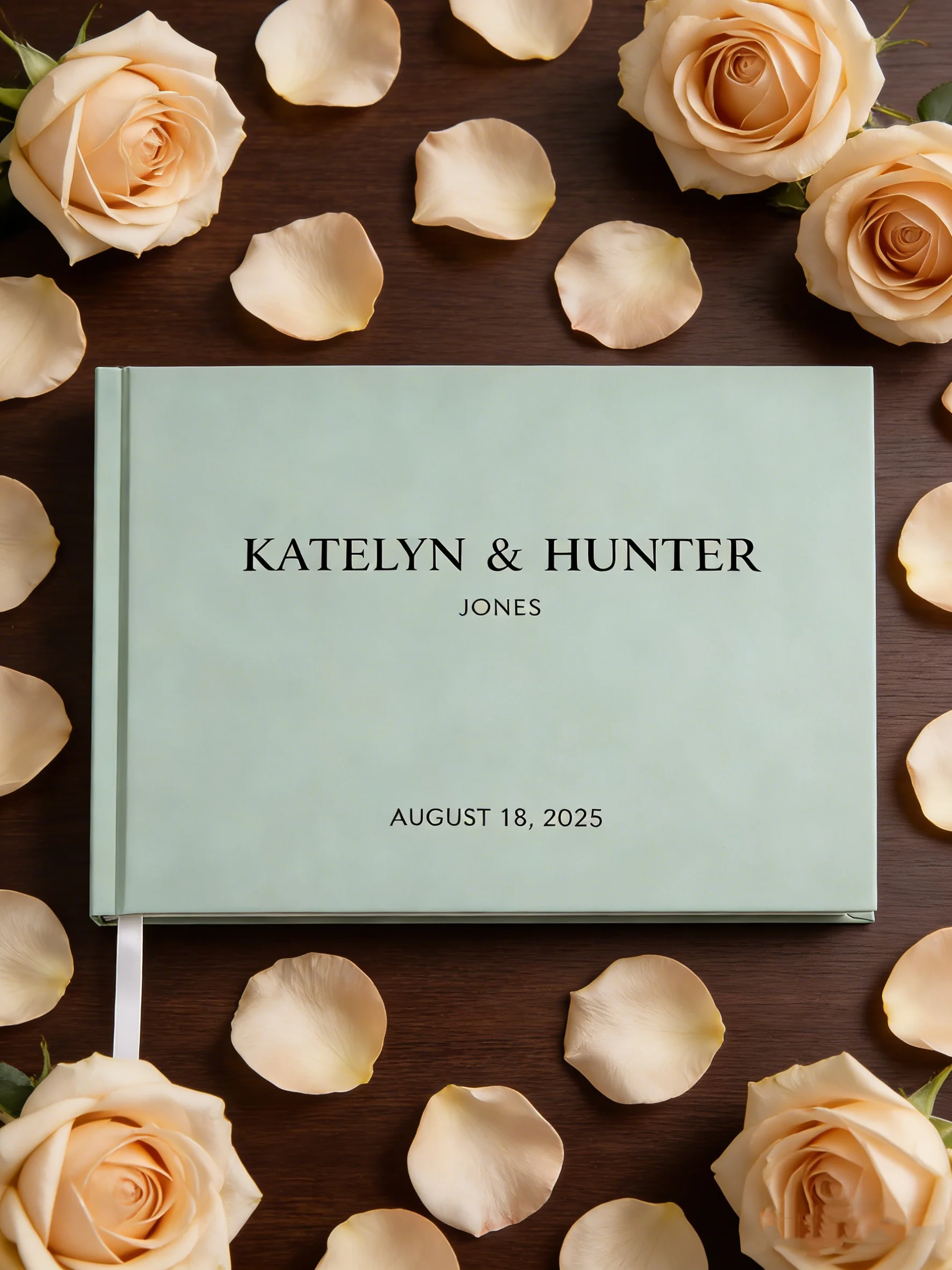

Modern Custom Wedding Guest Book Personalized Engagement Signing Registry Elegant Reception Keepsake Guestbook