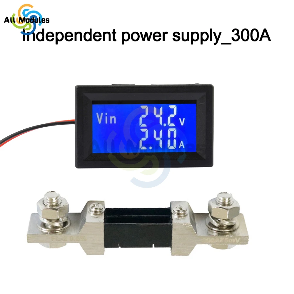 DC Digital Volt Amp Voltmeter Ammeter DC 0-100V Dual LED Voltage Amperage Current Meter Tester Panel with Shunt